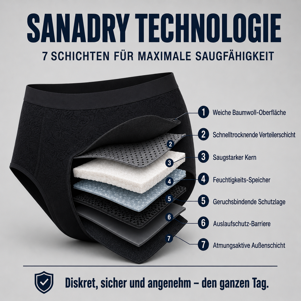 Inkontinenz-Unterhosen mit starkem Auslaufschutz